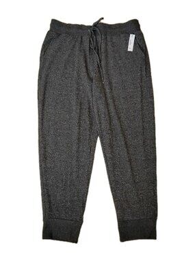NWT Women Time & Tru Cozy Jogger XXL (20) Gray Soft Stretch Hi Waist Clean Girl